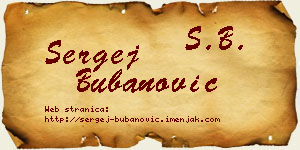 Sergej Bubanović vizit kartica
